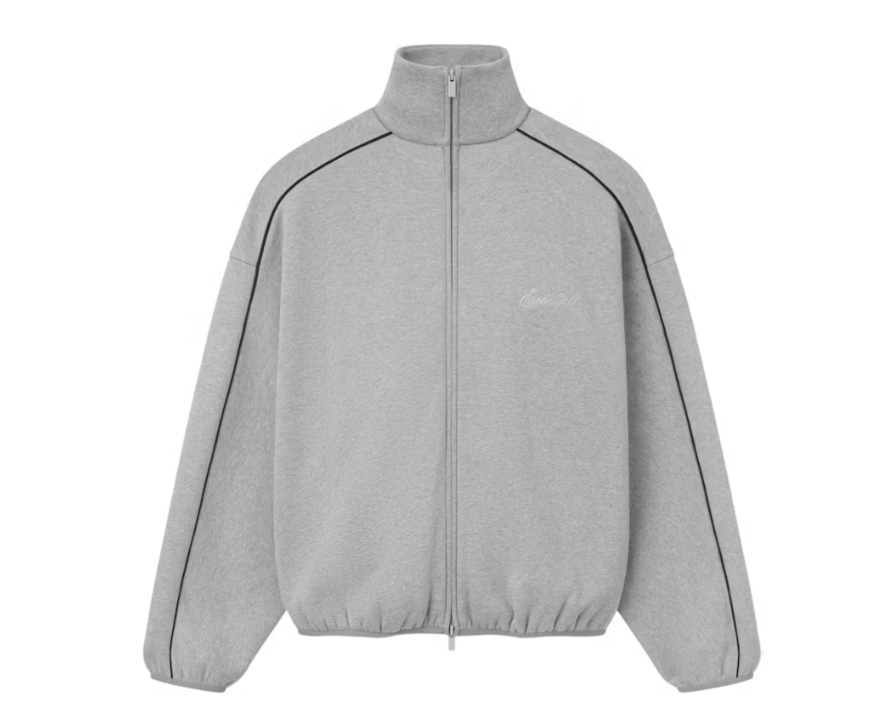 Fear of God Essentials Modern Piping Track Jacket Concrete Heather/Black