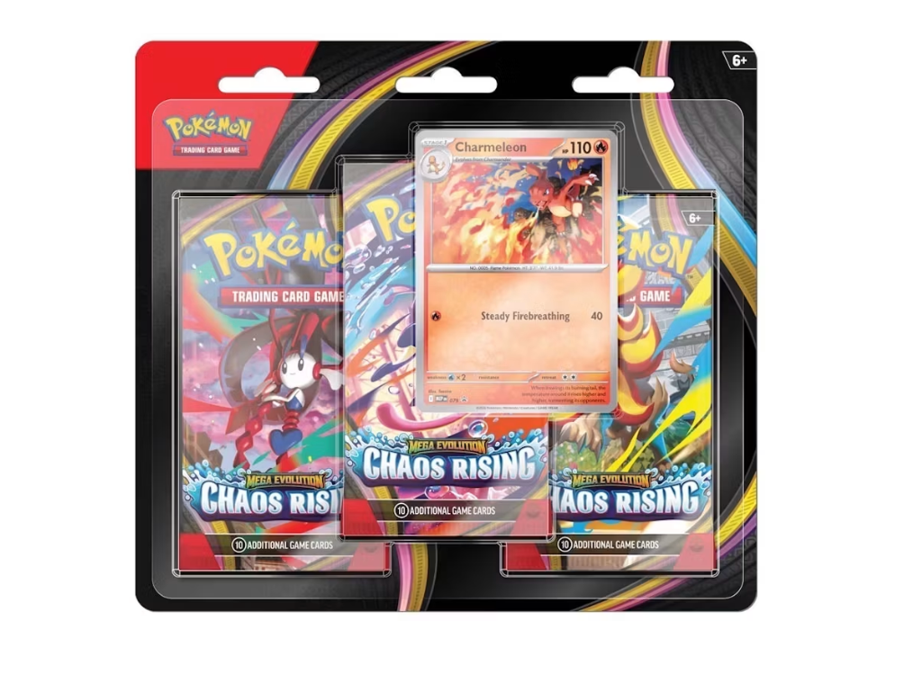 2026 Pokémon Mega Evolution Chaos Rising Charmeleon 3 Pack Blister