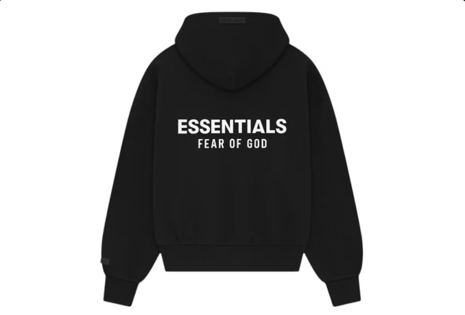 Fear of God Essentials Classic Full Zip-Up Hoodie Jet Black