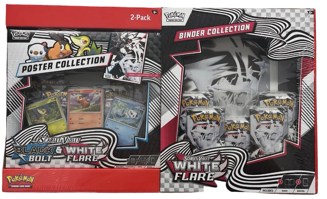 Pokémon Black Bolt & White Flare Poster Collection and White Flare Binder Collection Bundle
