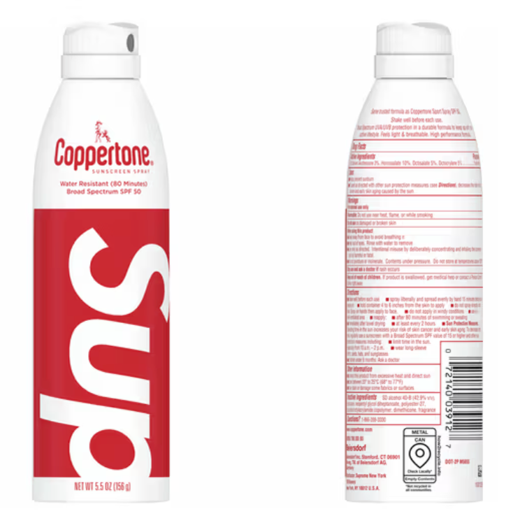 Supreme x Coppertone SPF50 Sunscreen Spray