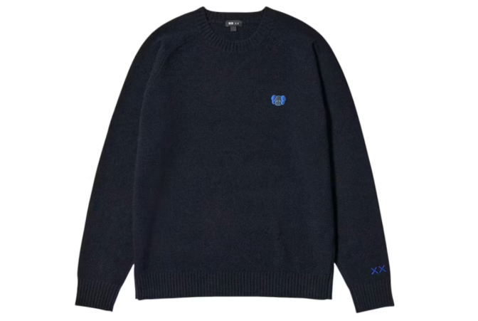 Uniqlo x KAWS Lambswool Crewneck Sweater Navy