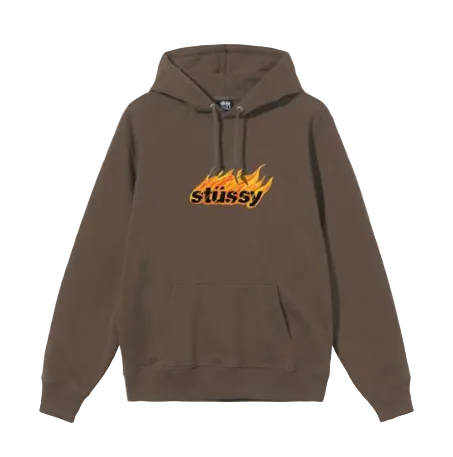 Stüssy Flames Hoodie Coffee