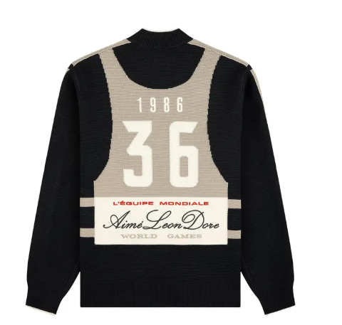 Aimé Leon Dore Full Zip Alpine Ski Sweater 'Jet Black'