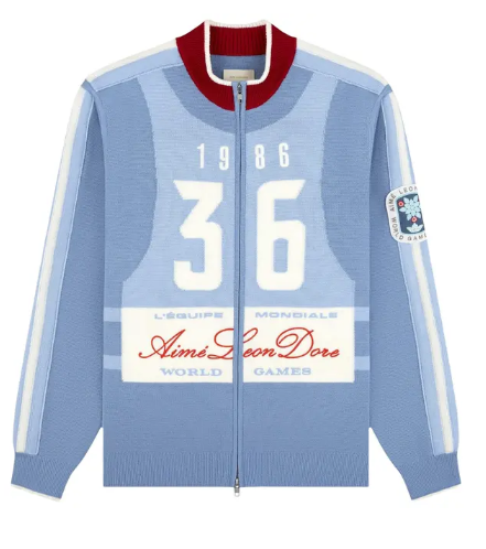 Aimé Leon Dore Full Zip Alpine Ski Sweater 'Forever Blue'