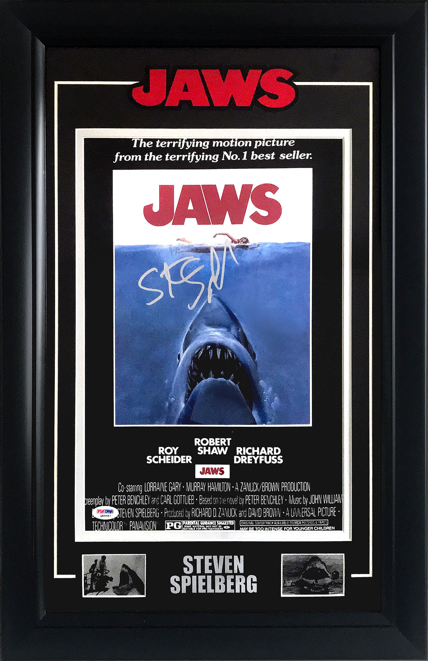Cuadro Autografiado por Steven Spielberg "Jaws"