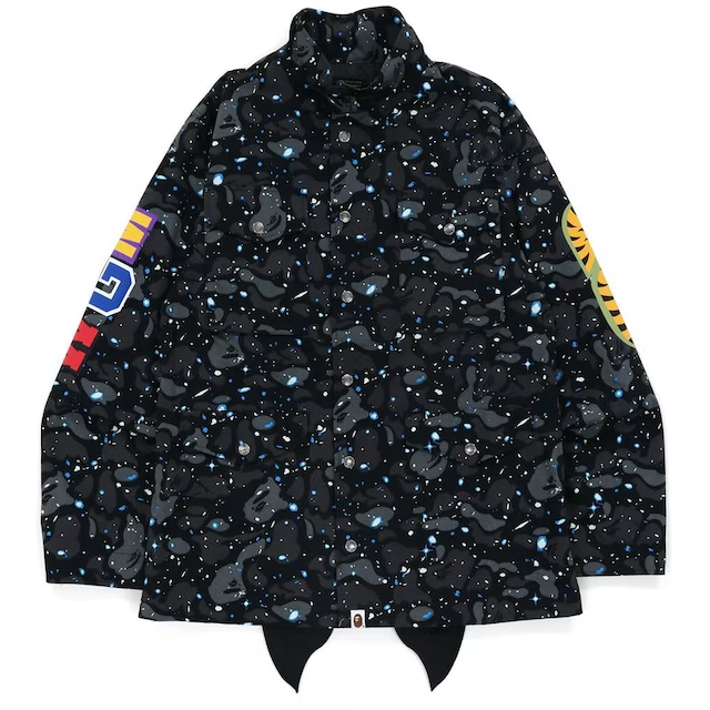 BAPE Space Camo Shark M-65 Jacket Black
