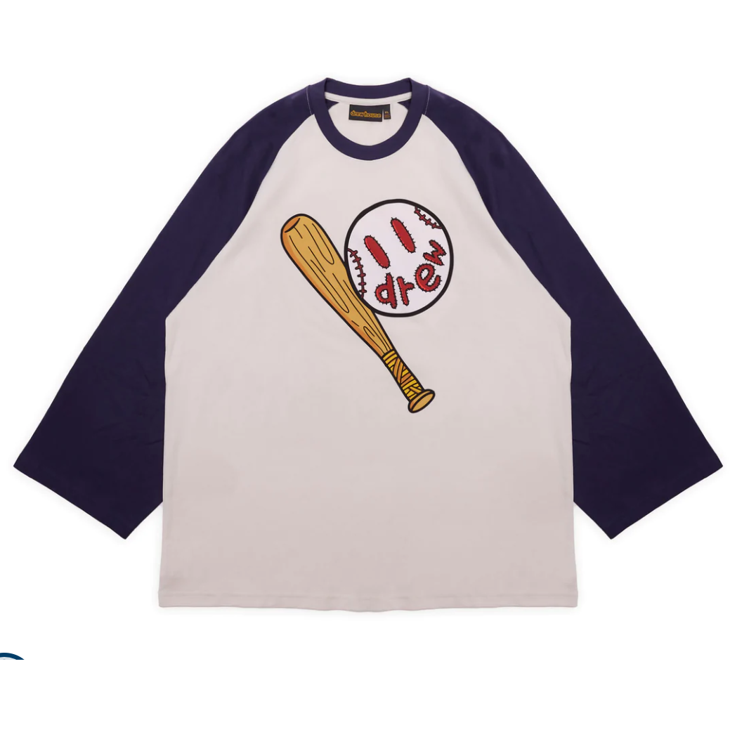 Drew House play ball baseball tee magnolia/navy