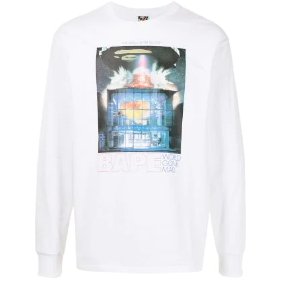 Bape world gone mad “ape shall never kill ape” long sleeve white
