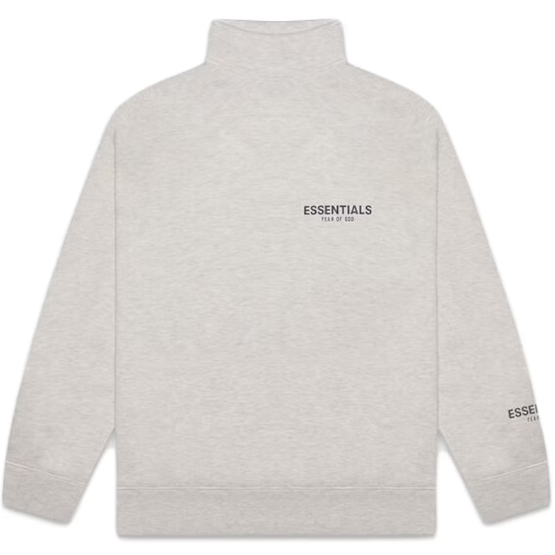 Fear of God Essentials Pull-Over Mockneck Sweatshirt Heather Oatmeal