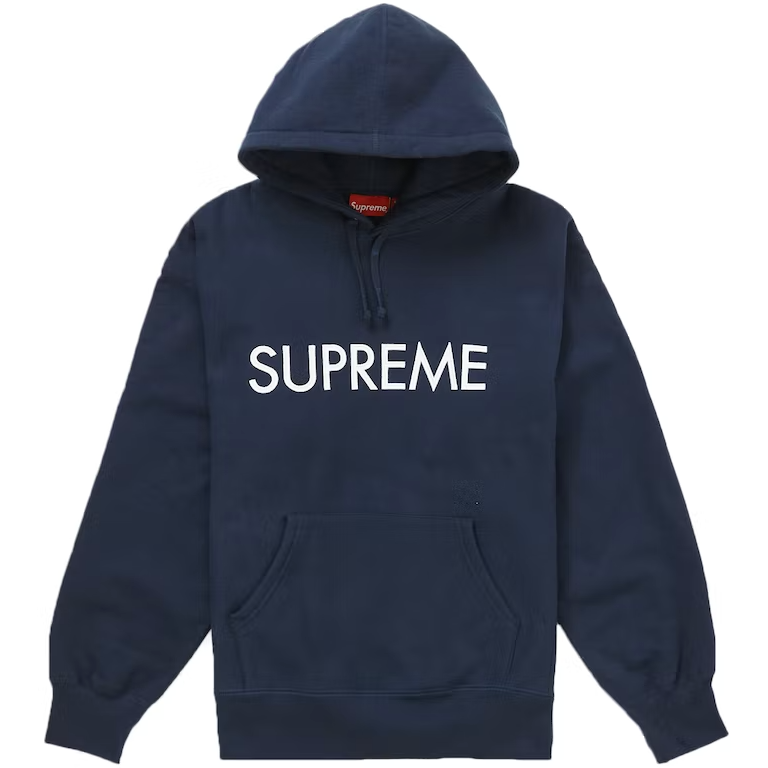 Supreme Capital Hooded Sweatshirt Navy