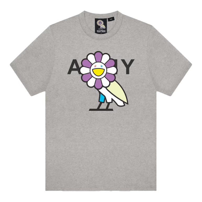 Takashi Murakami x OVO Surplus Flower Owl Tee Heather Grey