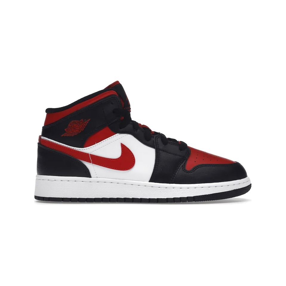 Jordan 1 Mid Black Fire Red (GS)