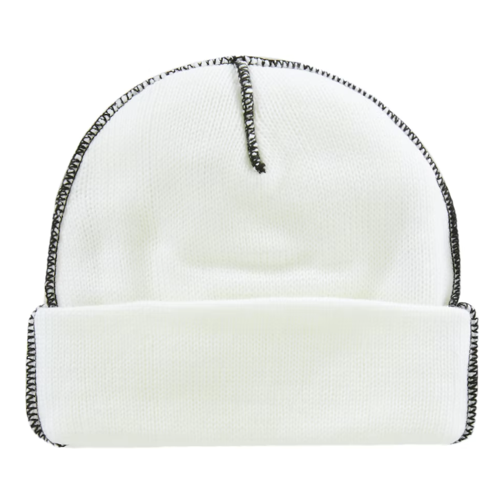 Supreme Contrast Stitch Beanie White