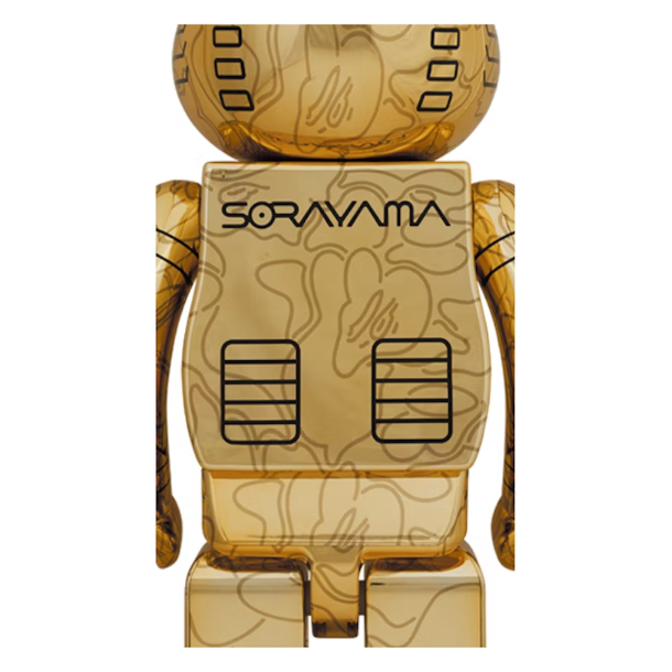 Bearbrick x BAPE x Hajime Sorayama Camo Shark 1000% Gold