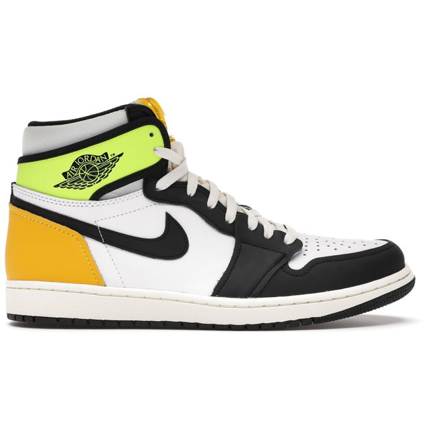 Jordan 1 Retro High White Black Volt University Gold