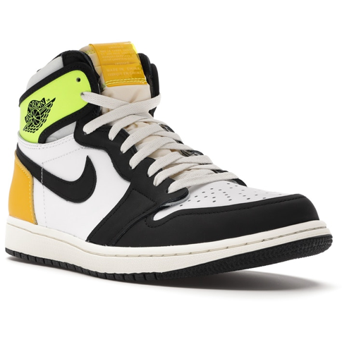 Jordan 1 Retro High White Black Volt University Gold