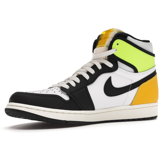 Jordan 1 Retro High White Black Volt University Gold