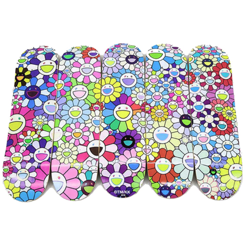 Takashi Murakami Flower Skateboard Deck (Set of 5) Multicolor