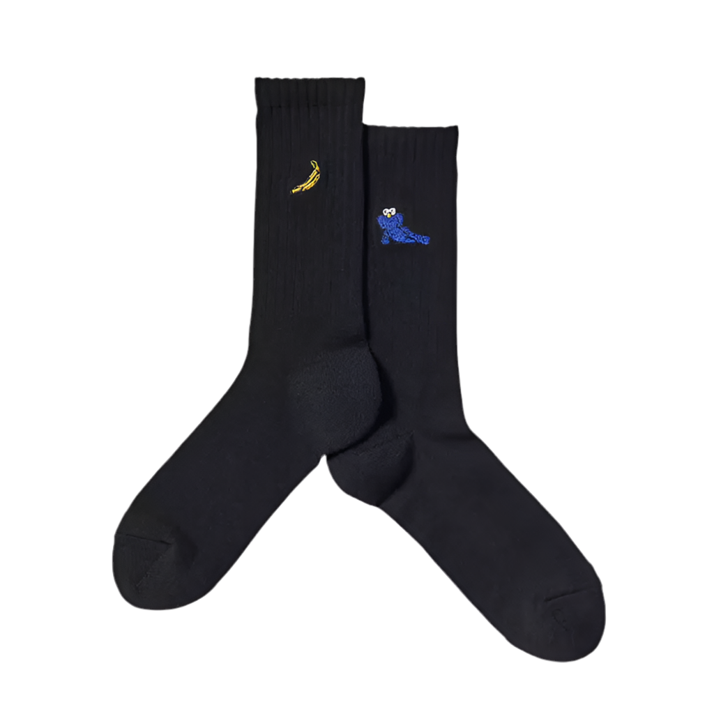 KAWS x Uniqlo Warhol Socks Black (Banana/Blue Kaws)