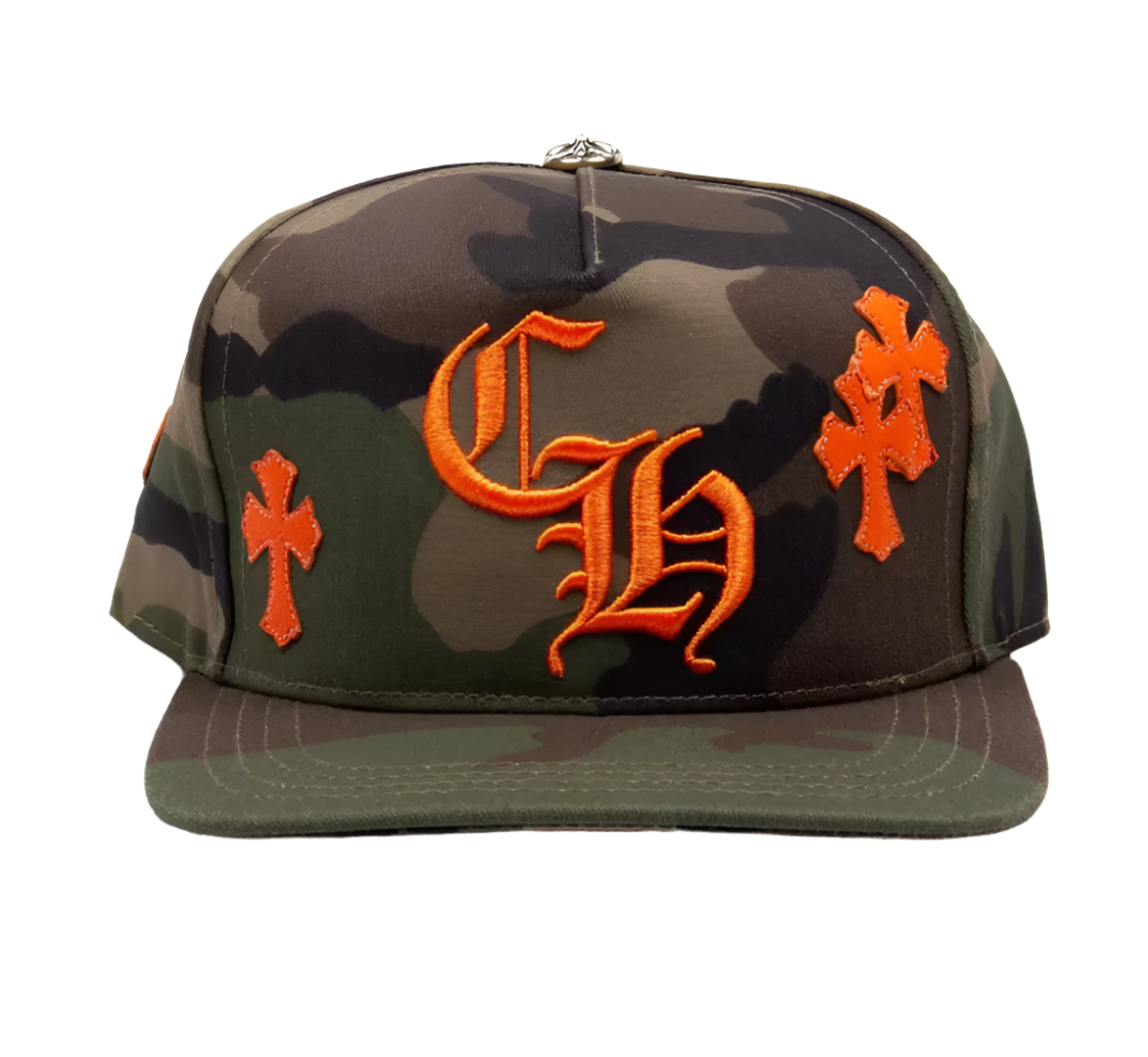 Chrome Hearts Cross Patch Hat Camo/Orange