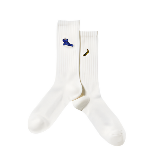 KAWS x Uniqlo Warhol Socks White (Banana/Blue Kaws)