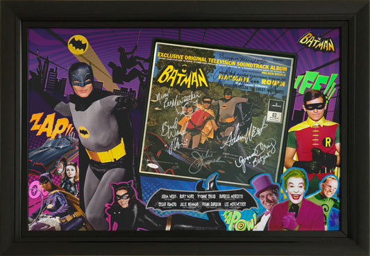 LP Batman Adam West, Burt Ward, Frank Groshin, Yvonne Craig, Cesar Romero, Burgues Meredith, Julie Newmar & Lee MeriWether.