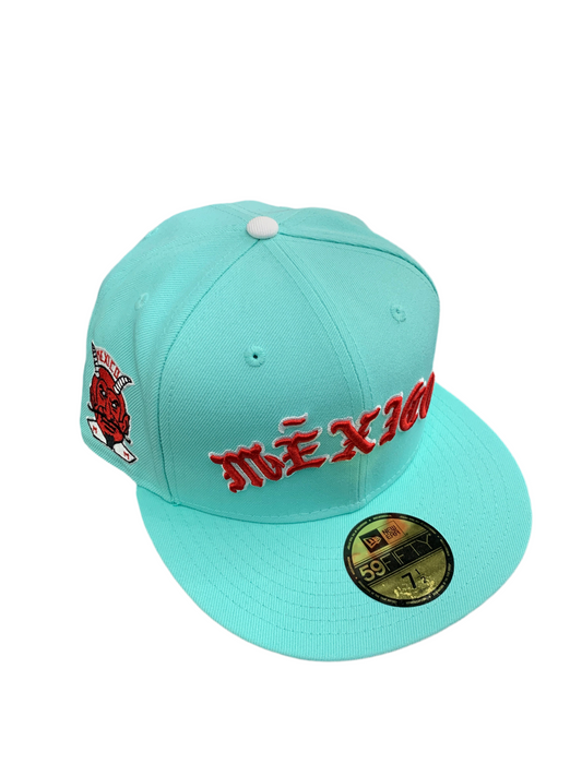 Diablos Rojos x Born and Raised x New Era Gorra Negra/MEXICO Turquesa