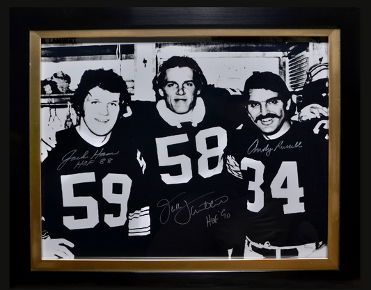 Foto autografiada por Jack Lambert, Jack Ham y Andy Rusell