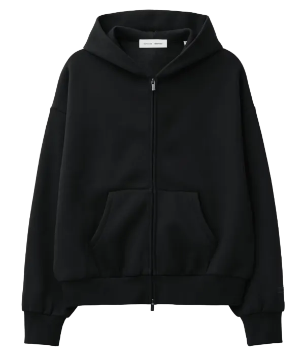 Fear of God Essentials Classic Full Zip-Up Hoodie Jet Black