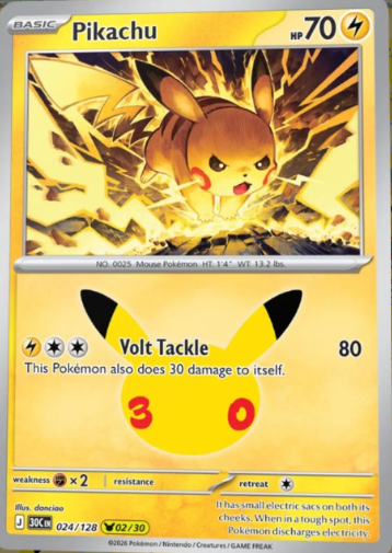 Pikachu 30th Anniversary 02/30