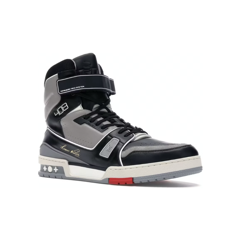Louis vuitton lv trainer sneaker boot high black grey sales