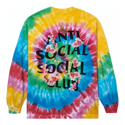 Anti Social Social Club Kkoch Wifi Long Sleeve Tee Tie Dye Rainbow