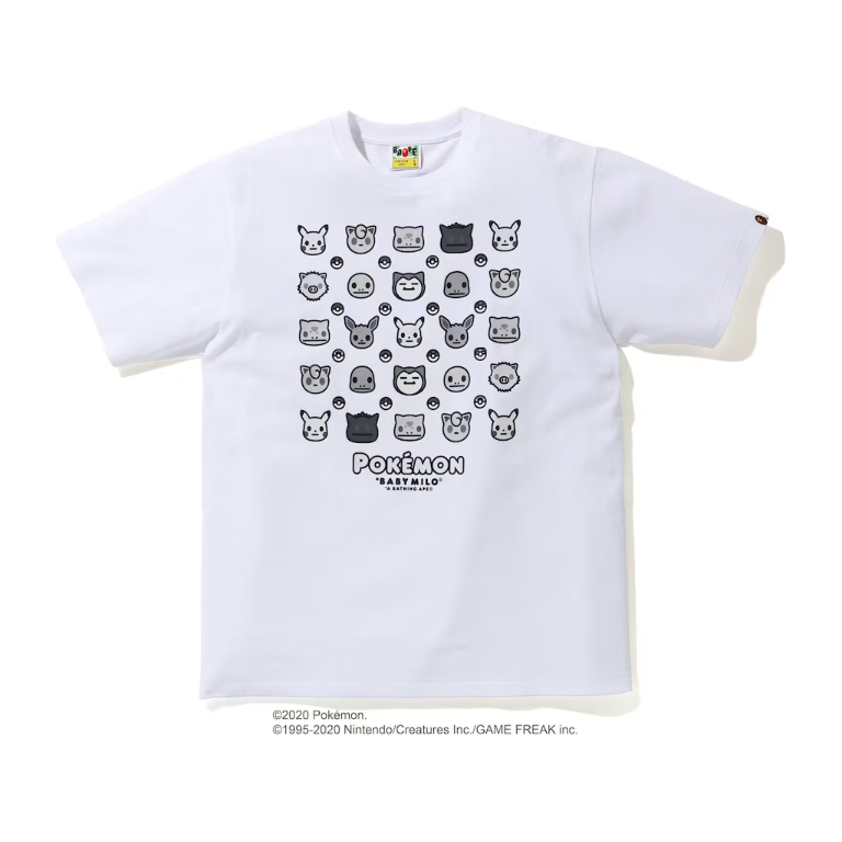 BAPE x Pokemon Monotone Tee #4 White