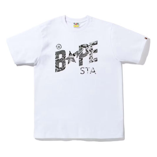 BAPE Snake Bape Sta Logo Tee White Grey