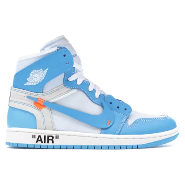 Jordan 1 Retro High Off-White University Blue (Pre-Owned, Firmado Virgil Abloh)