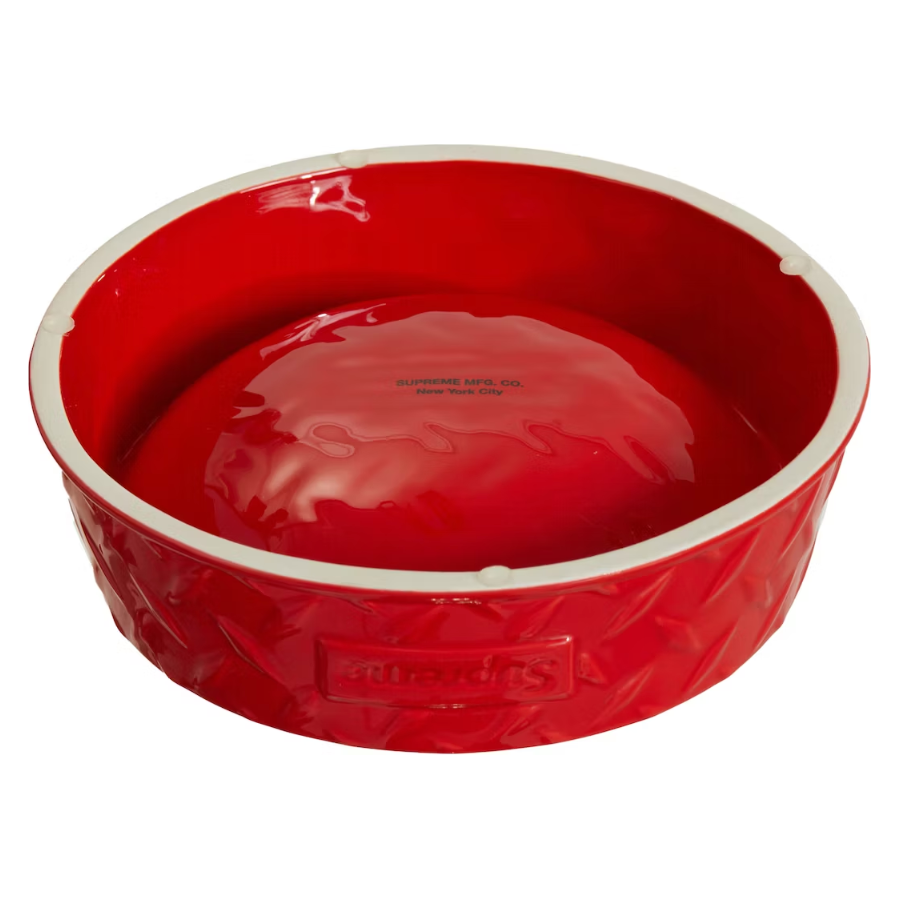 Supreme Diamond Plate Dog Bowl Red – Gallery CDMX