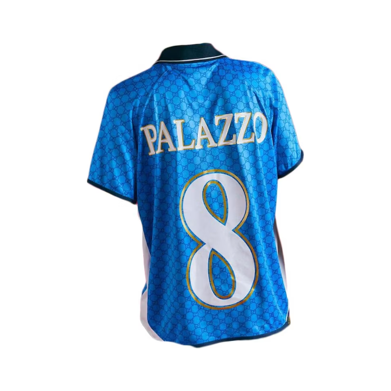 Palace x Gucci Printed All-Over GG Football Technical Jersey T-shirt Blue