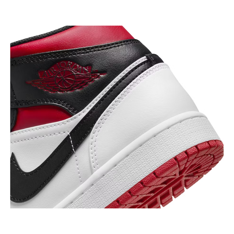 Jordan 1 Mid Black Toe White Gym Red Black Toe