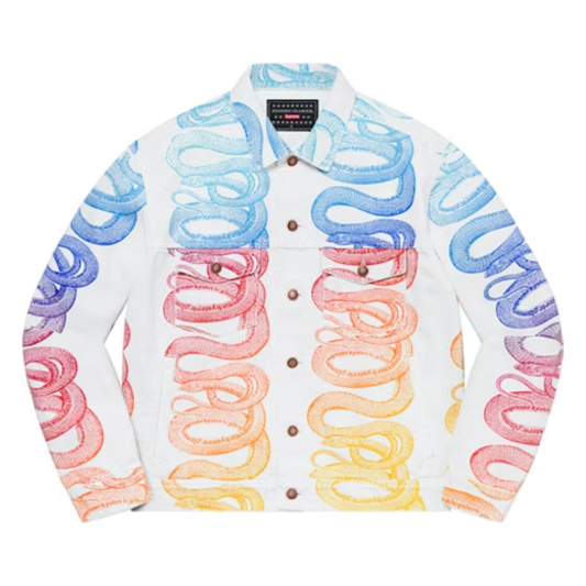 Supreme HYSTERIC GLAMOUR Snake Denim Trucker Jacket White