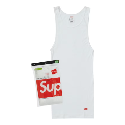 Supreme Hanes Tagless Tank Tops (3 Pack) White