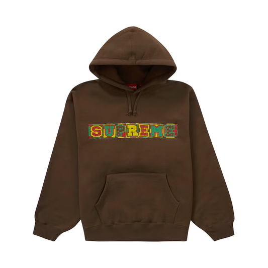 Supreme Beaded Hooded Sweatshirt Brown