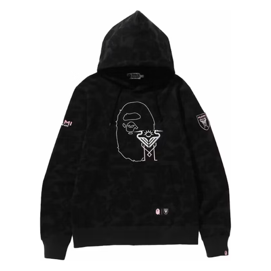 BAPE X Inter Miami CF Camo Pullover Hoodie Black