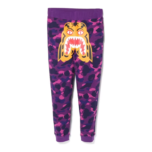 BAPE Color Camo Tiger Slim Sweat Pants Purple