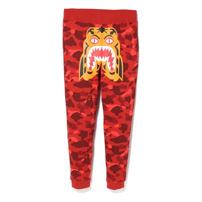 BAPE Color Camo Tiger Slim Sweat Pants Red