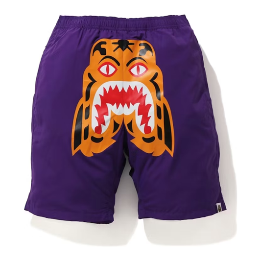 BAPE Tiger Beach Shorts Purple