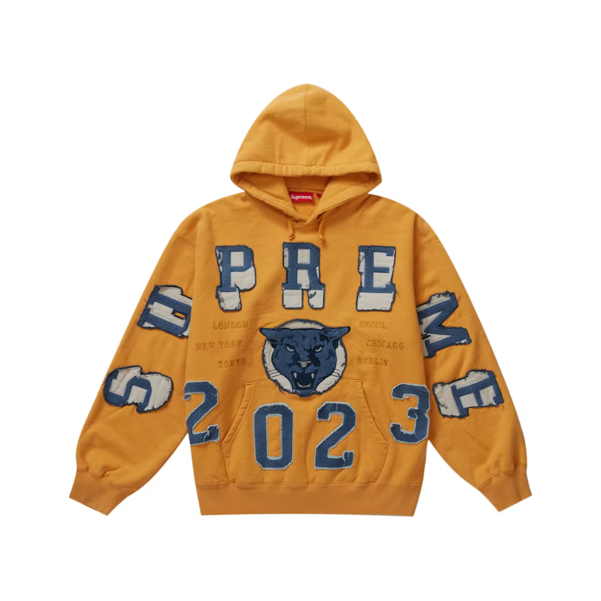 Supreme Washed Panther Hooded Sweatshirt Dusty Gold