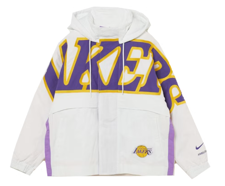 Nike x Ambush NBA Collection Lakers Jacket White/Purple/Gold