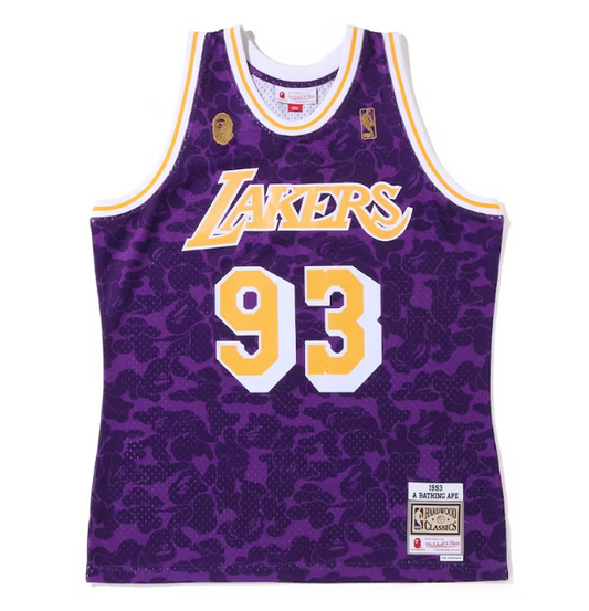 BAPE x Mitchell & Ness Los Angeles Lakers Jersey Purple