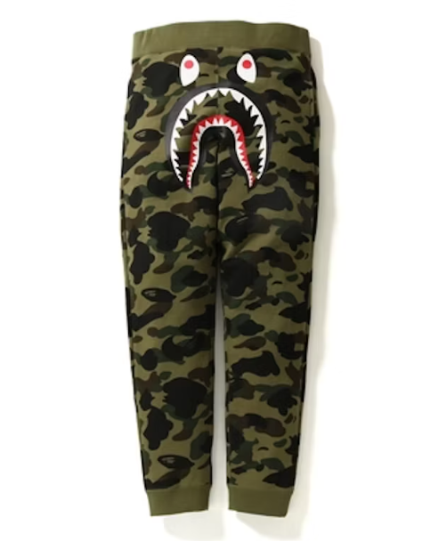 BAPE 1st Camo Shark Slim Sweat Pants Green